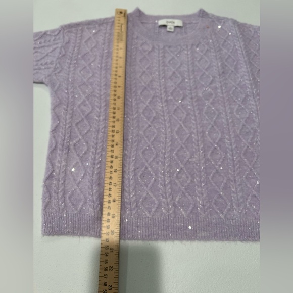 CECE
Sequin Cable Stitch Sweater oversized
In Lavender Wave XS NWOT - Picture 4 of 9